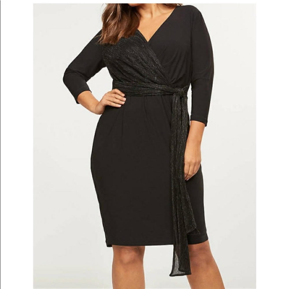 NWT Lane Bryant Shimmer Faux-Wrap Dress